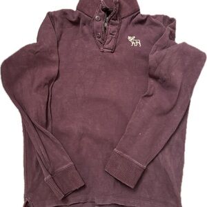Abercrombie & Fitch Men's Maroon Quarter Zip Sweater